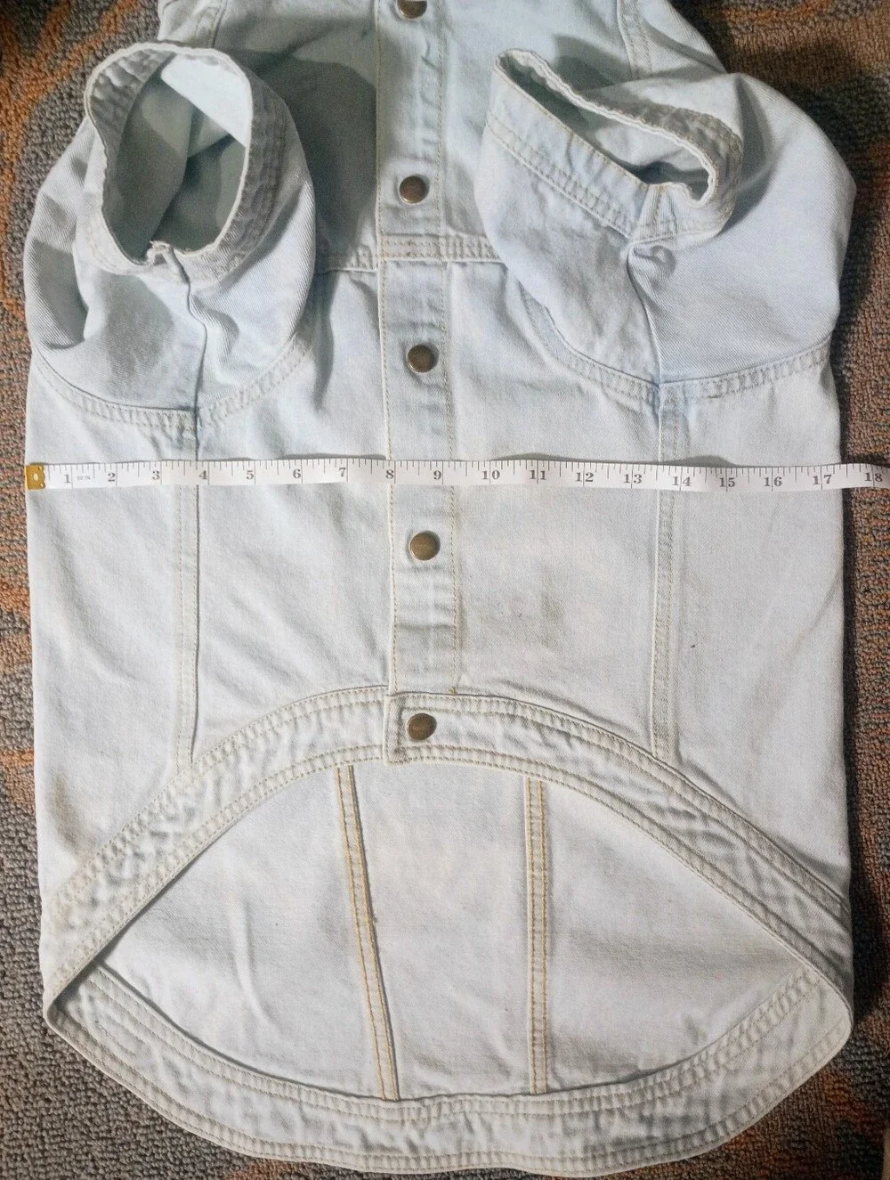 Reddy Lightwash Denim Dog Jacket Button Detail Distressed Blue Size 3XL